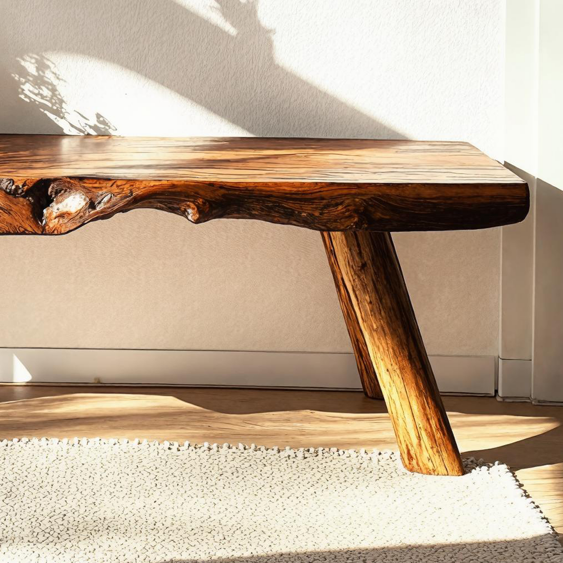 Stunning wooden bench with a unique organic design, perfect for modern home interiors-3