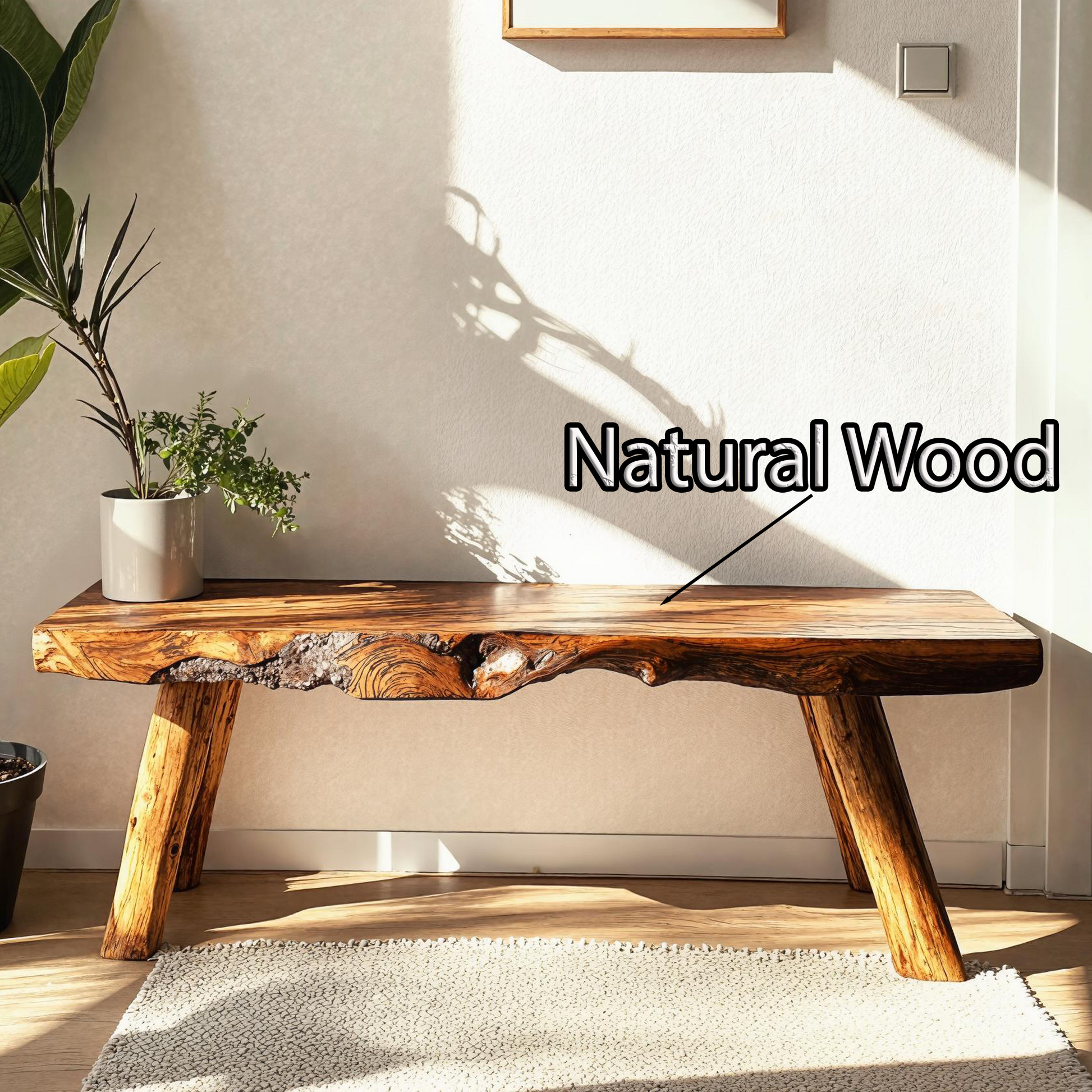 Stunning wooden bench with a unique organic design, perfect for modern home interiors-4